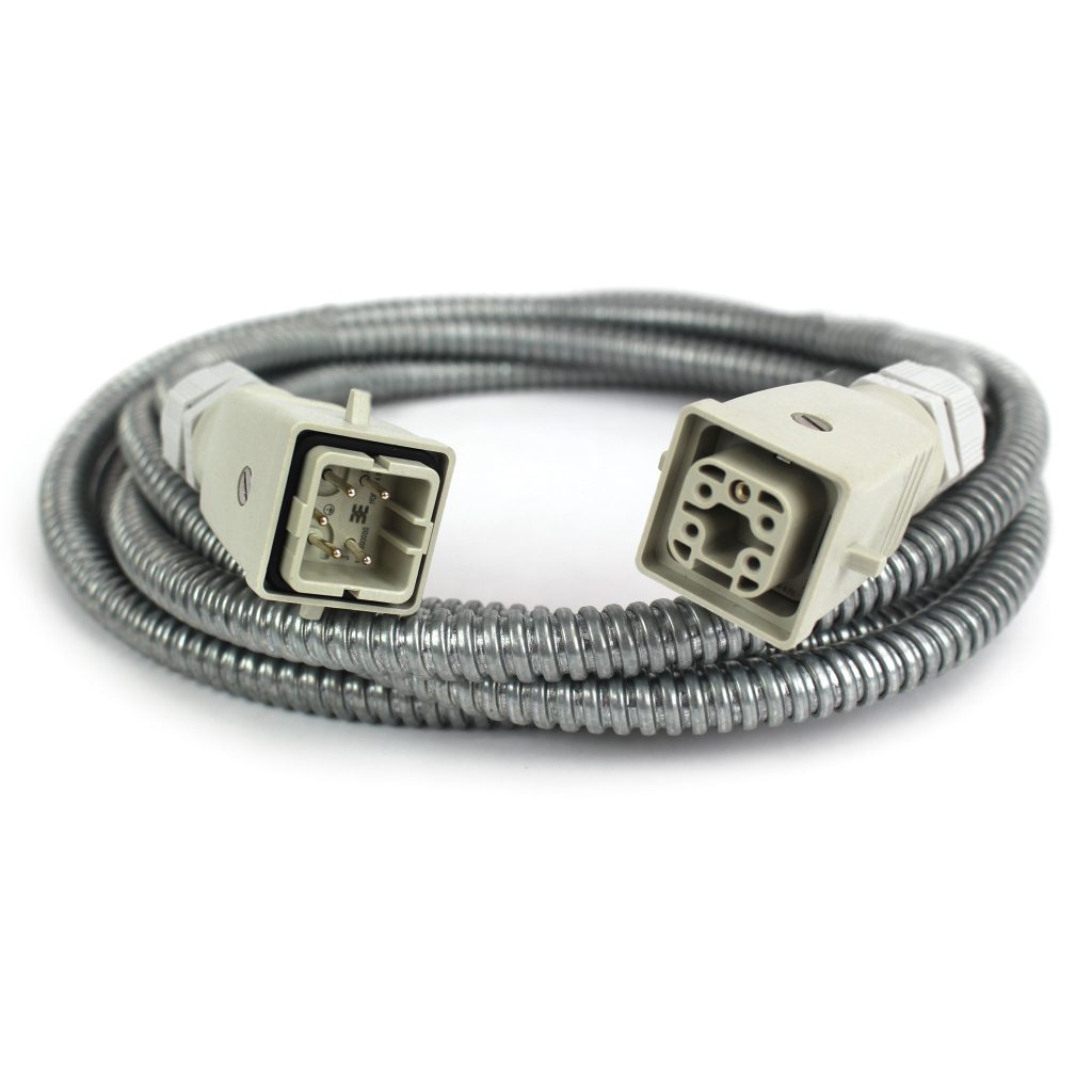 Combination Mold Power and Thermocouple Cable, 15 Amp, 20' Length, Flexible Armor Sleeving