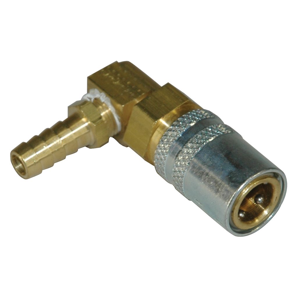 Coupler, Valved, 90 Deg, 3/8" x 3/8"
