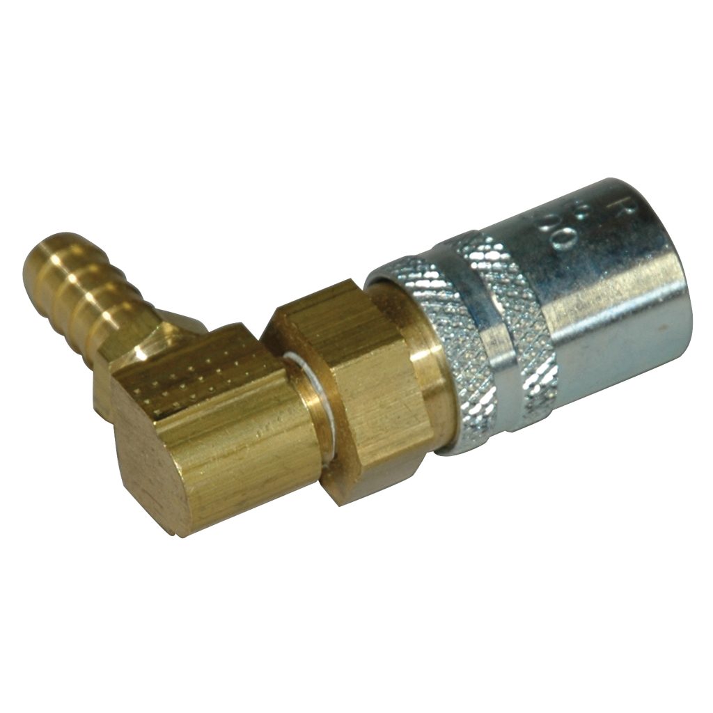 Coupler, Valved, 90 Deg, 3/8" x 3/8"