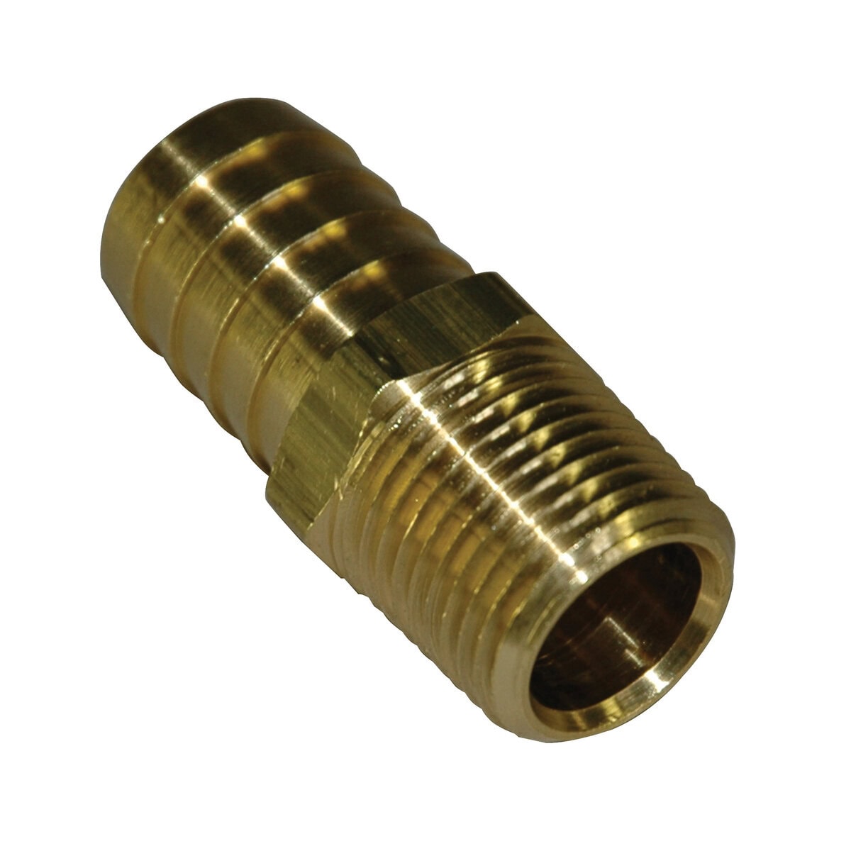Hose Barb, 3/4" Inside Diameter Hose, 1/2" Male NPT, Straight, Brass - Image 1