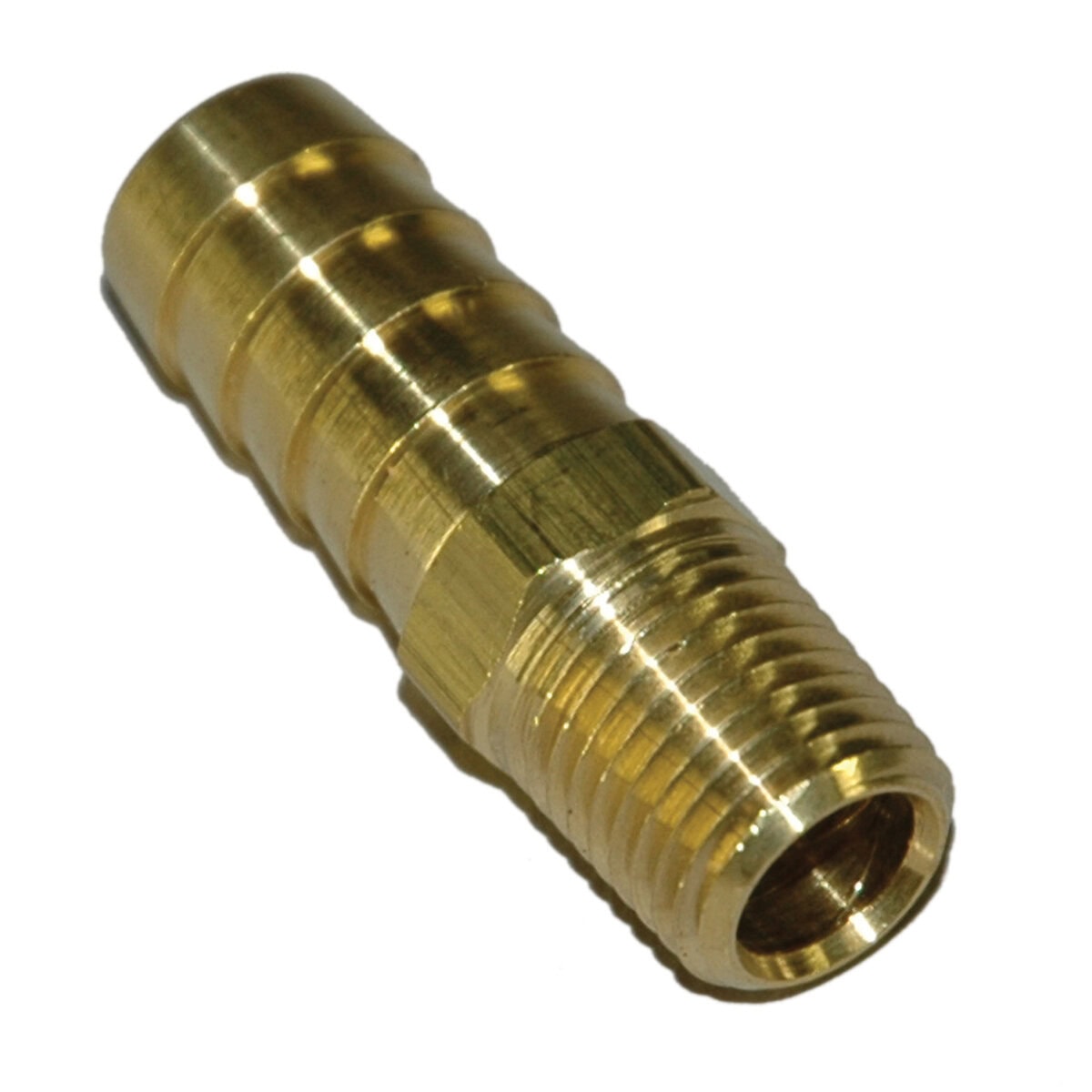 Hose Barb, 1/2" Inside Diameter Hose, 1/4" Male NPT, Straight, Brass - Image 1
