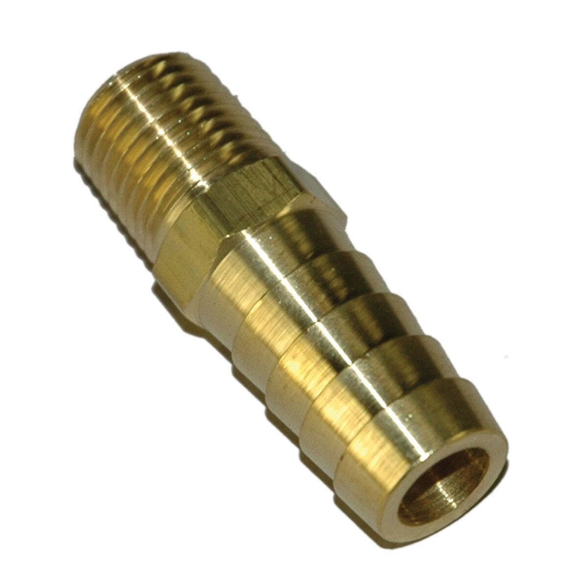 Hose Barb, 1/2" Inside Diameter Hose, 1/4" Male NPT, Straight, Brass - Image 2