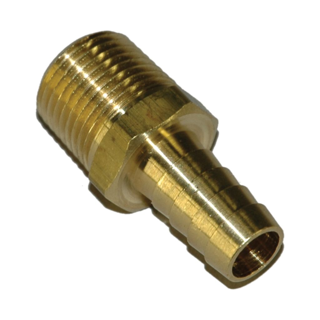 Hose Barb, 1/2" Inside Diameter Hose, 1/2" Male NPT, Straight, Brass