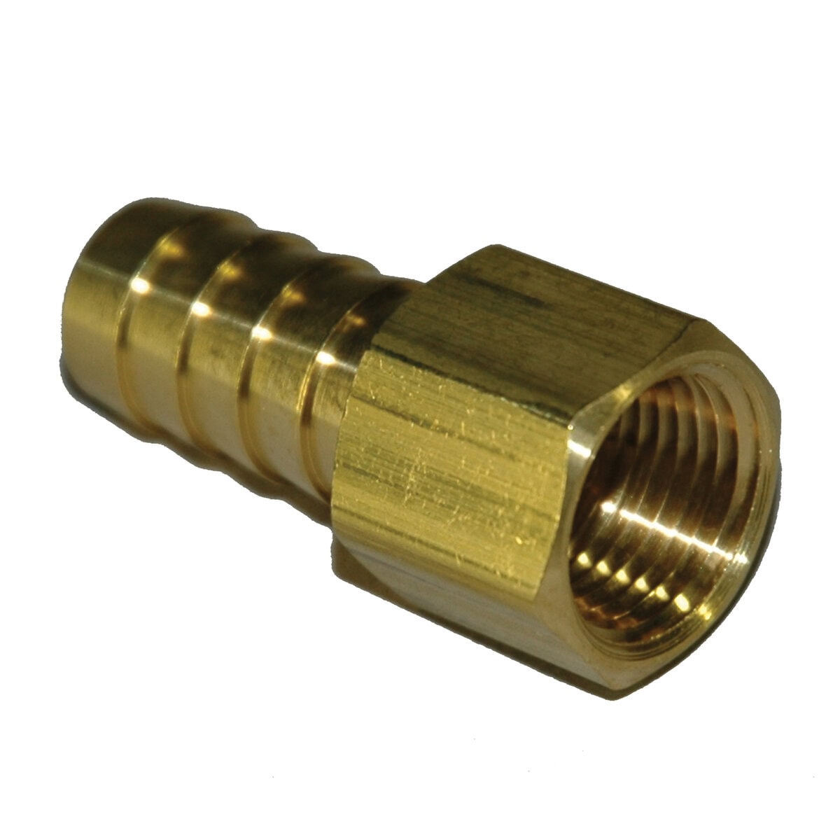 Hose Barb, 1/2" Inside Diameter Hose, 3/8" Female NPT, Straight, Brass - Image 1