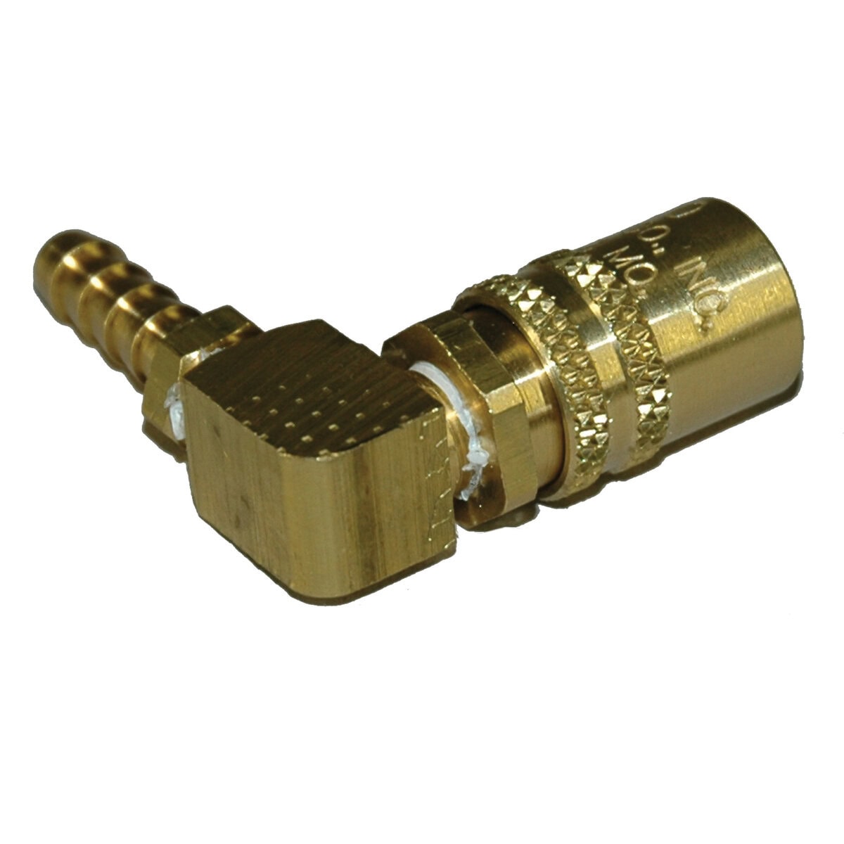 Coupler, Water, 1/4" Passage, 90 Degree, 1/4" Inside Diameter Hose, 214 Series. - Image 2
