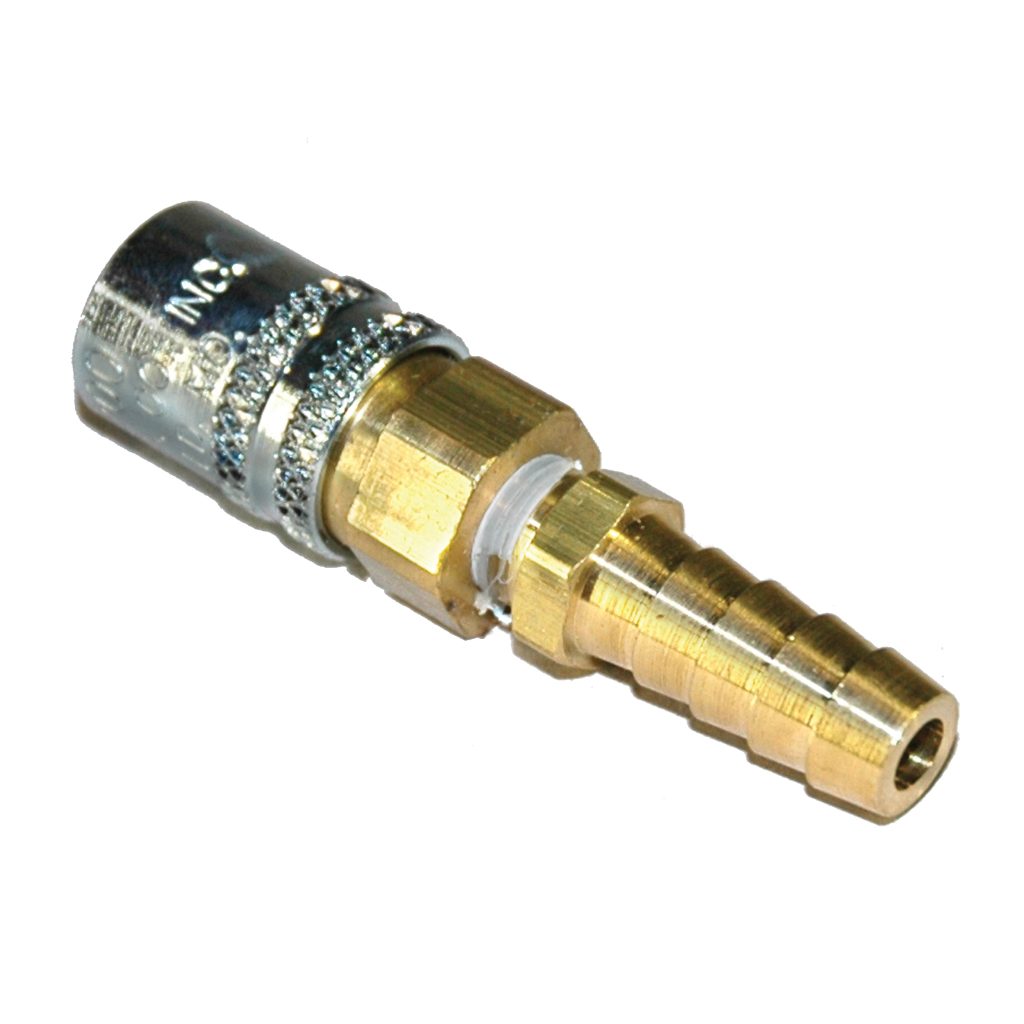 Coupler, 1/4" Passage, 3/8" Inside Diameter Hose, Straight, Valved, 206V Series.