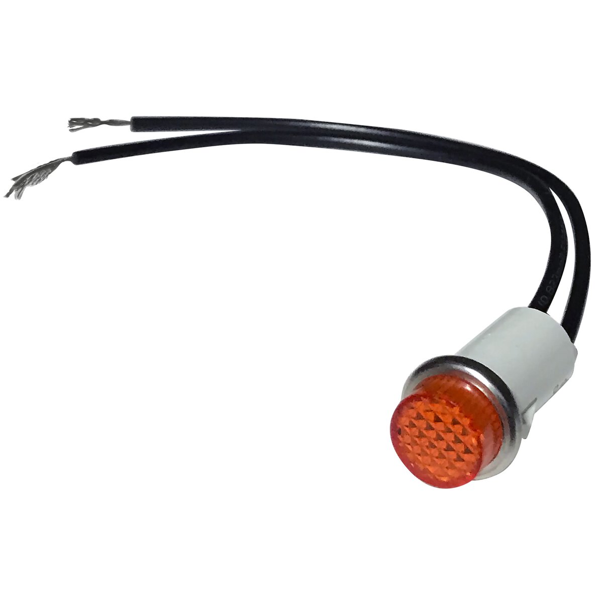 Indicator Light, Amber, 250 V, 1/2 Watt, 6" Leads (22 Awg), Push-Type Light - Image 1