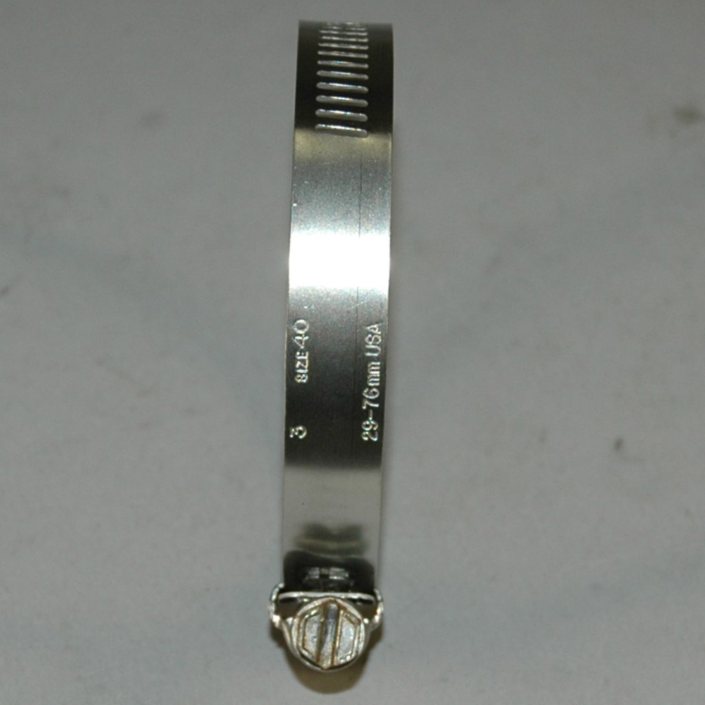 Hose Clamp, Worm Gear, Standard, 1/2" Wide Clamp # 40, Size Range: 1" to 3" Diameter