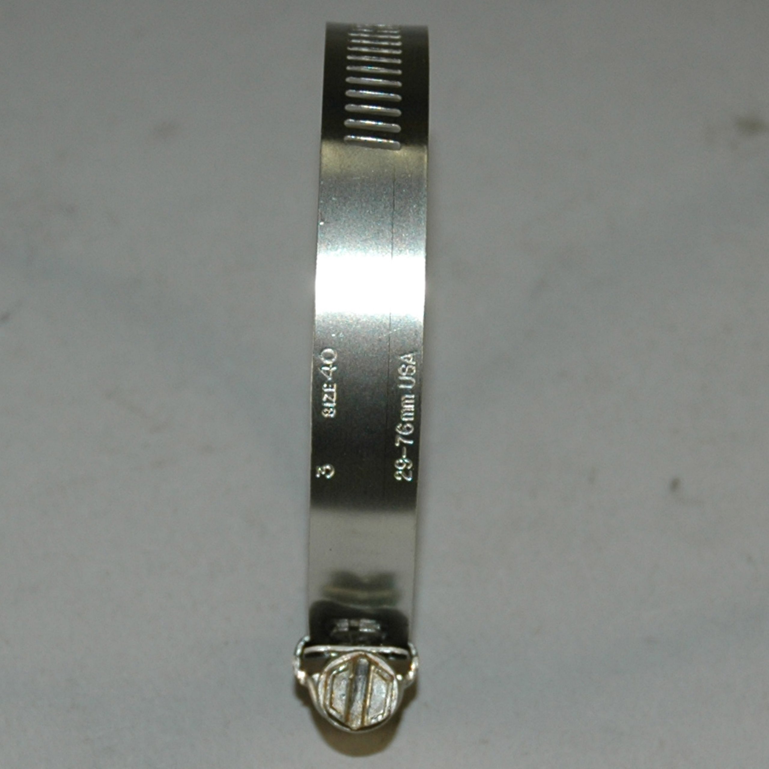 Hose Clamp, Worm Gear, Standard, 1/2" Wide Clamp # 40, Size Range: 1" to 3" Diameter - Image 2
