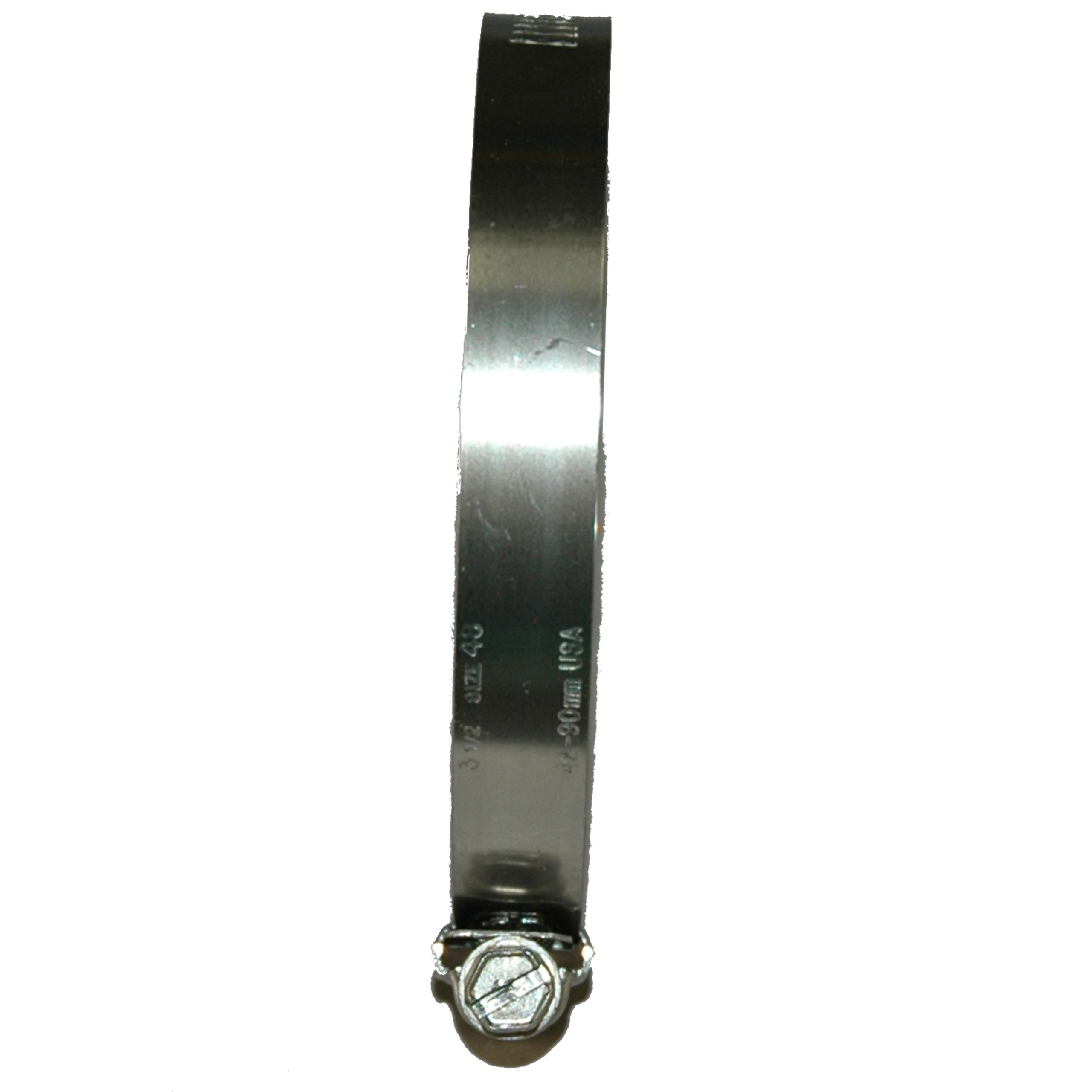 Hose Clamp, Worm Gear, Standard, 1/2" Wide Clamp # 48, Size Range: 2-1/2" to 3-1/2" Diameter - Image 2