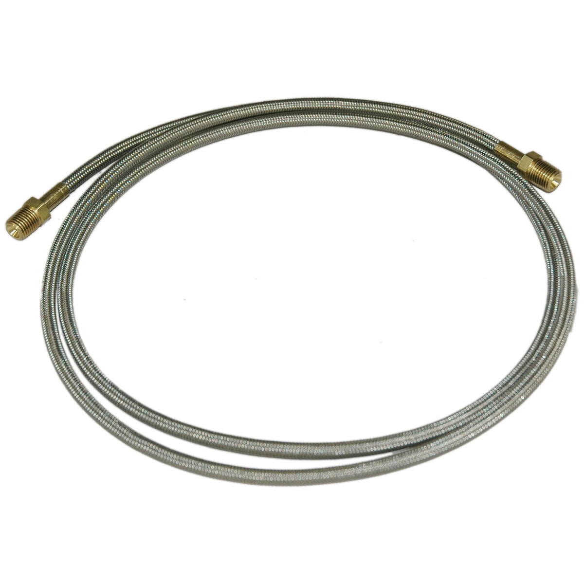 Hose, High Heat Resistant, PTFE, 6' Long, Swaged 1/4" Male NPT Fittings on Both Ends - Image 2
