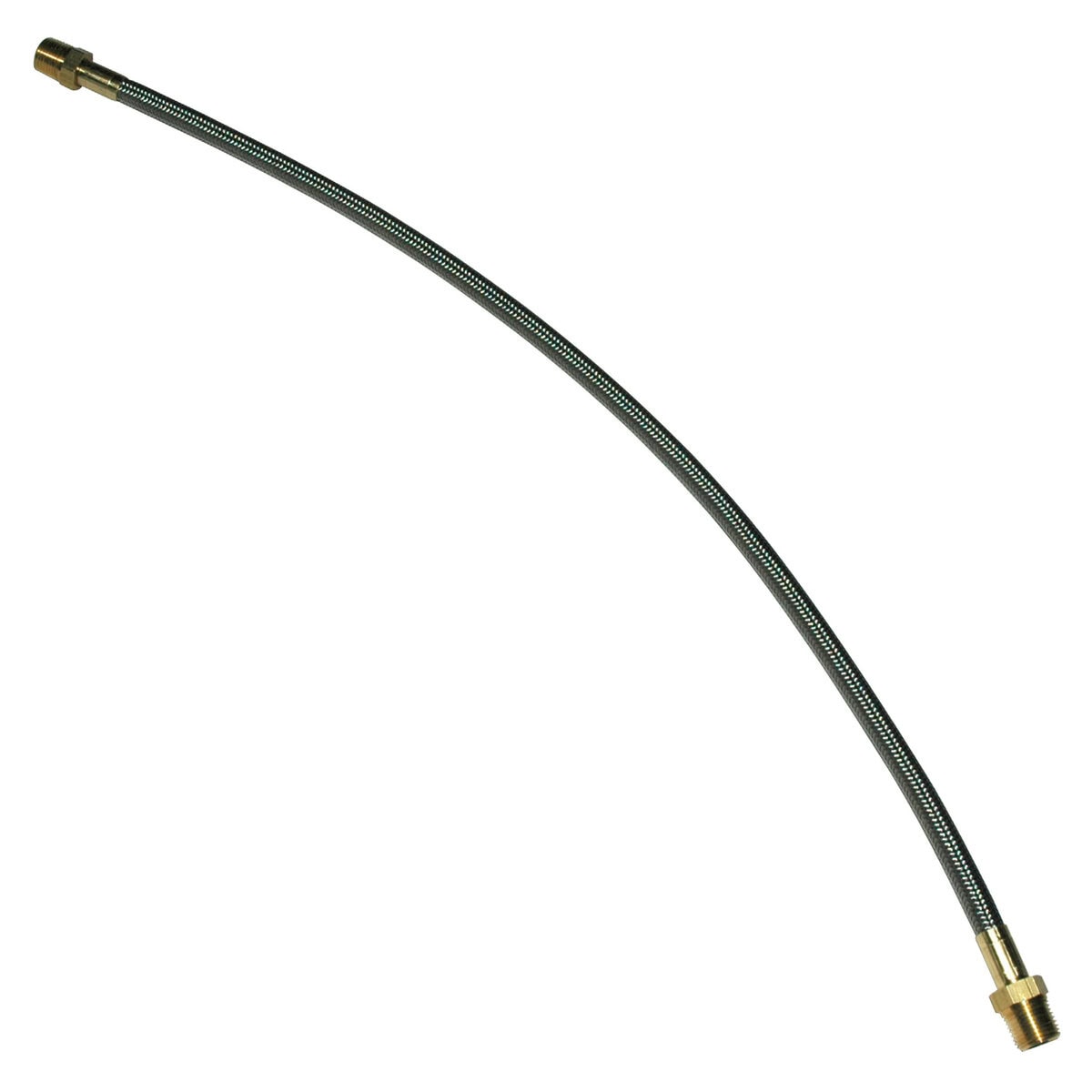 Hose, High Heat Resistant, PTFE, 2' Long, Swaged 3/8" Male NPT Fittings on Both Ends - Image 1