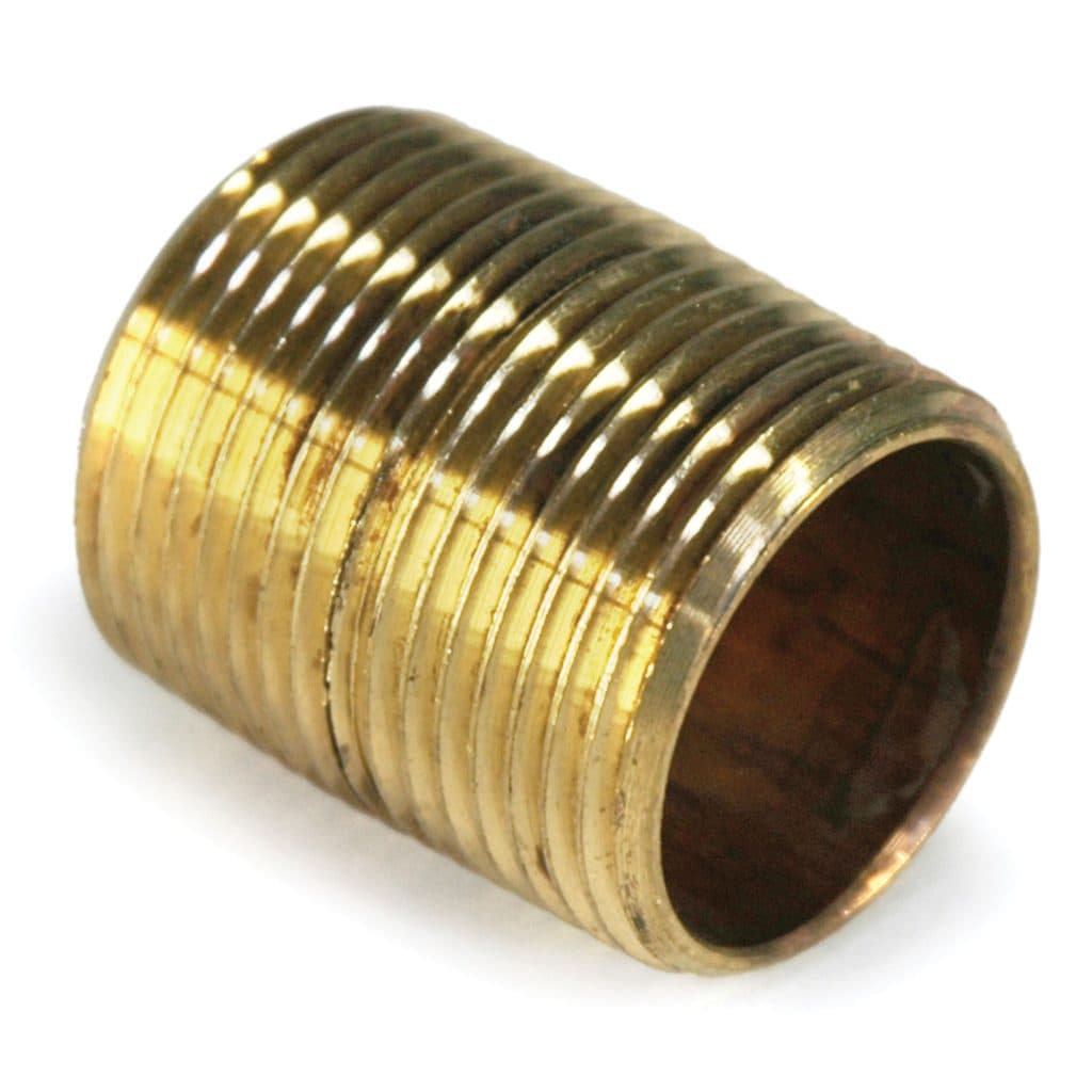Pipe Nipple, 1" NPT, Close, Brass