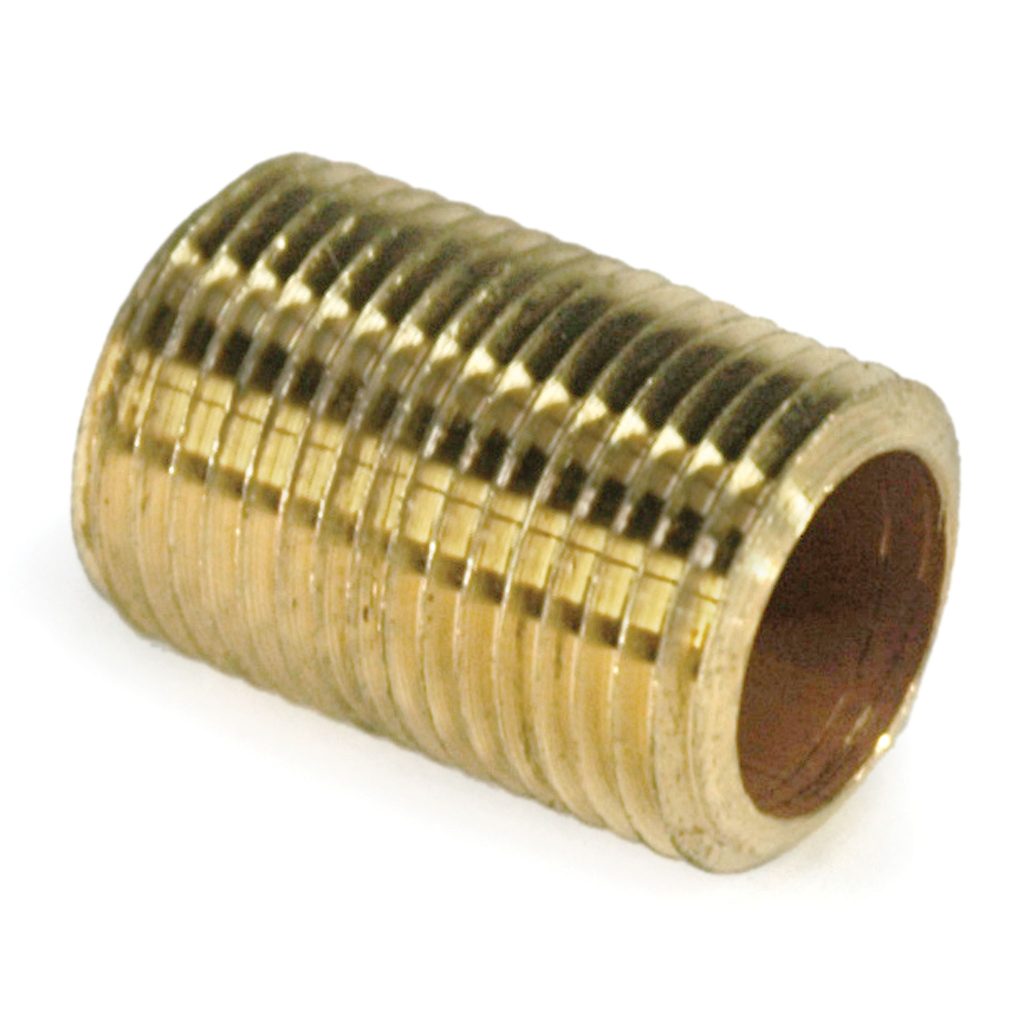 Pipe Nipple, 3/8" NPT, Close, Brass