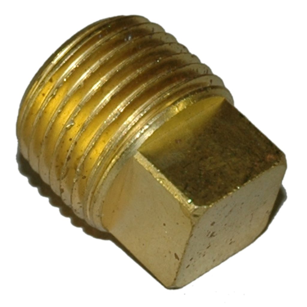 Plug, Square Head, Cored, 1/2" NPT, Bronze