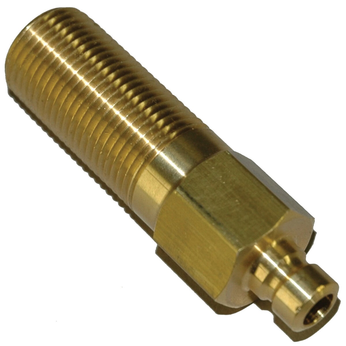 Plug, Water Extension, 200 Series, 1/4" Passage, 2-1/2" Length, 3/8" NPT, Brass - Image 2