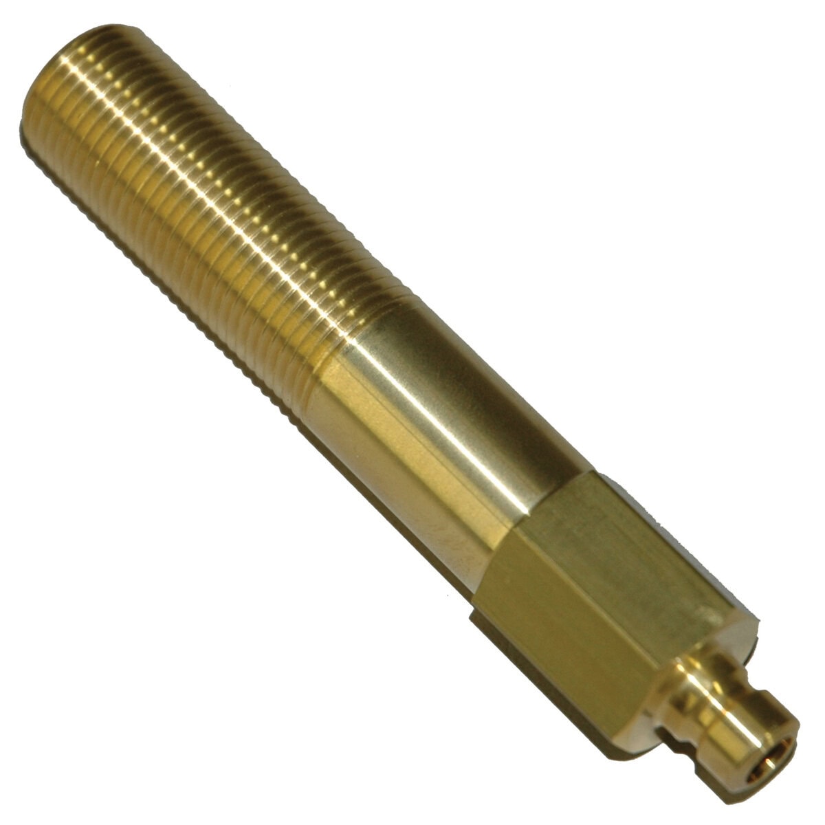 Plug, Water Extension, 200 Series, 1/4" Passage, 4" Length, 3/8" NPT, Brass - Image 1