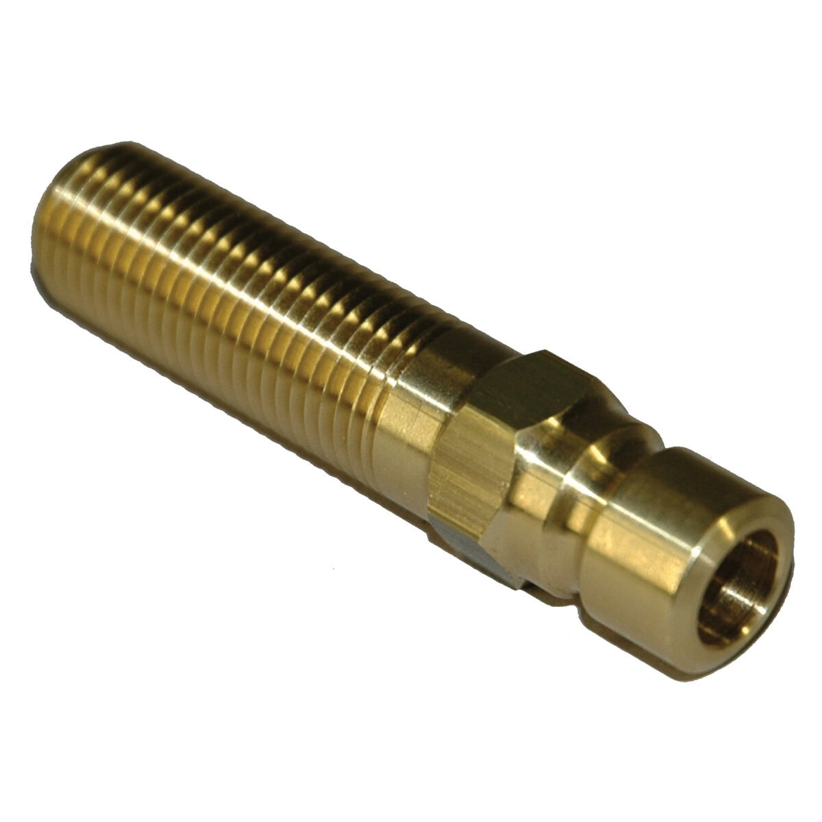 Plug, Water Extension, 300 Series, 3/8" Passage, 2-1/2" Length, 1/4" NPT, Brass - Image 1