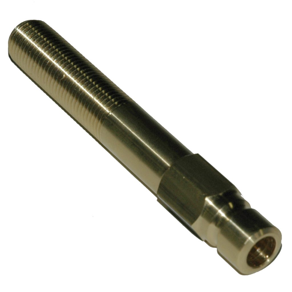Plug, Water Extension, 300 Series, 3/8" Passage, 4" Length, 1/4" NPT, Brass