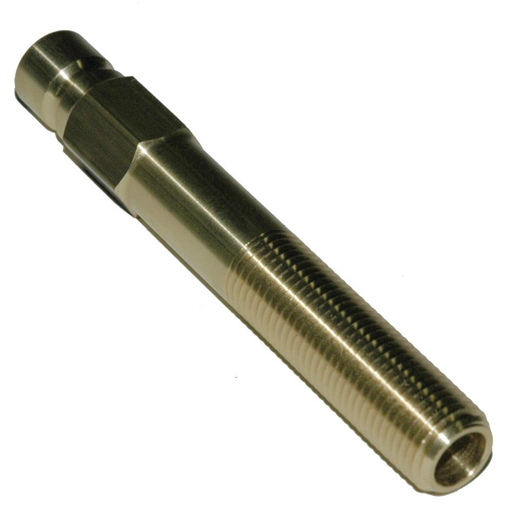 Plug, Water Extension, 300 Series, 3/8" Passage, 4" Length, 1/4" NPT, Brass