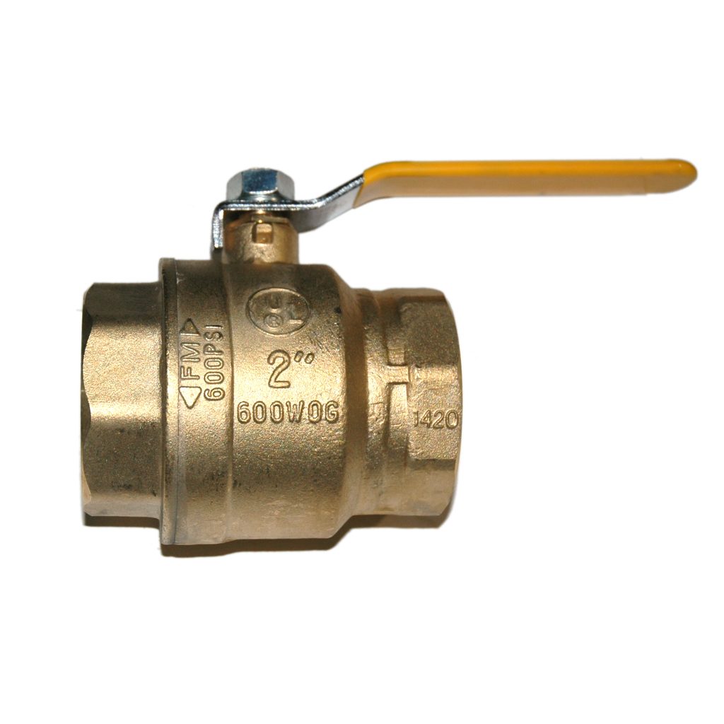Ball Valve, 2", Female NPT, Full Port, Brass