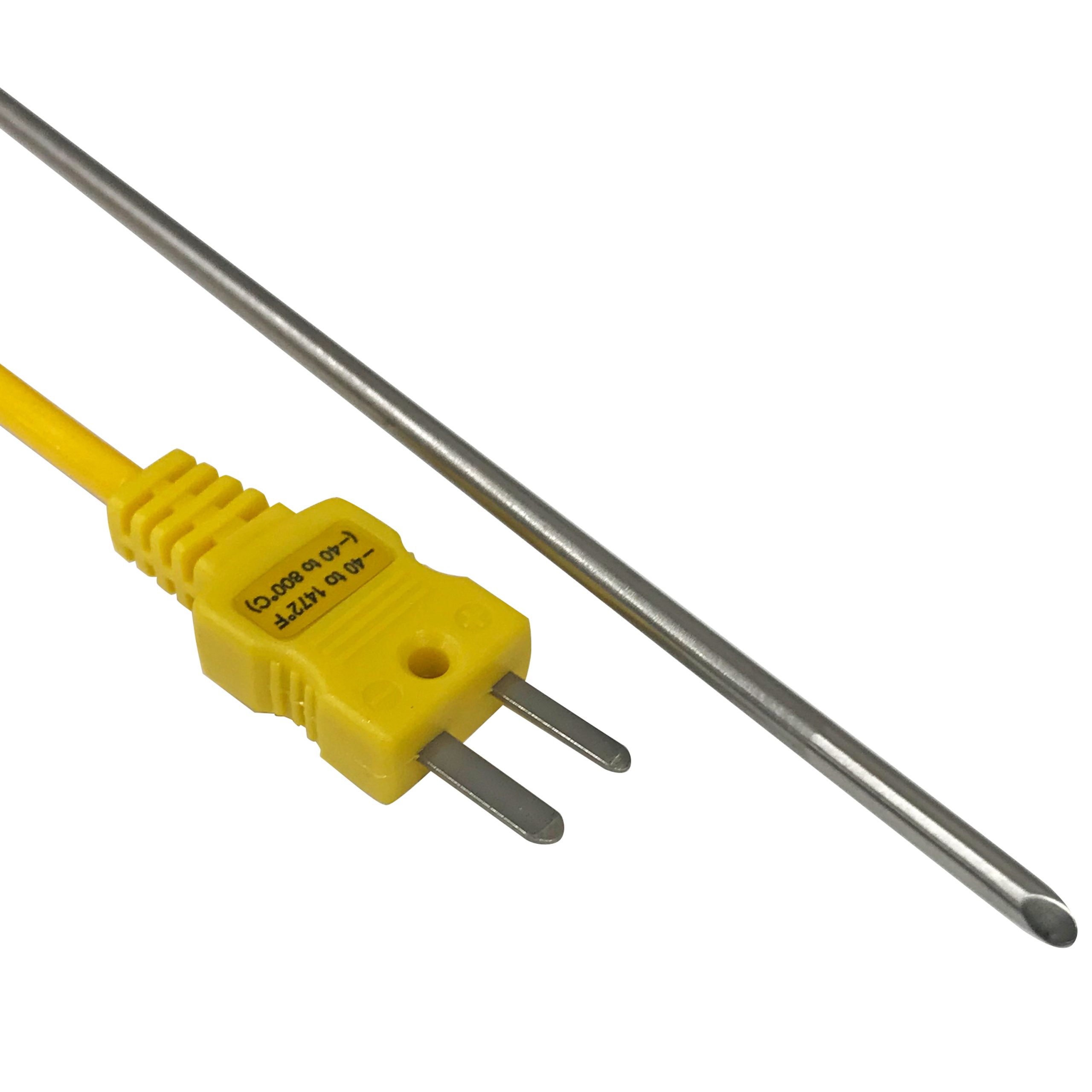 Piercing End Probe, 6" Stainless Steel Probe, 6" Handle, 24" Coiled Cord, with Male Plug - Image 3
