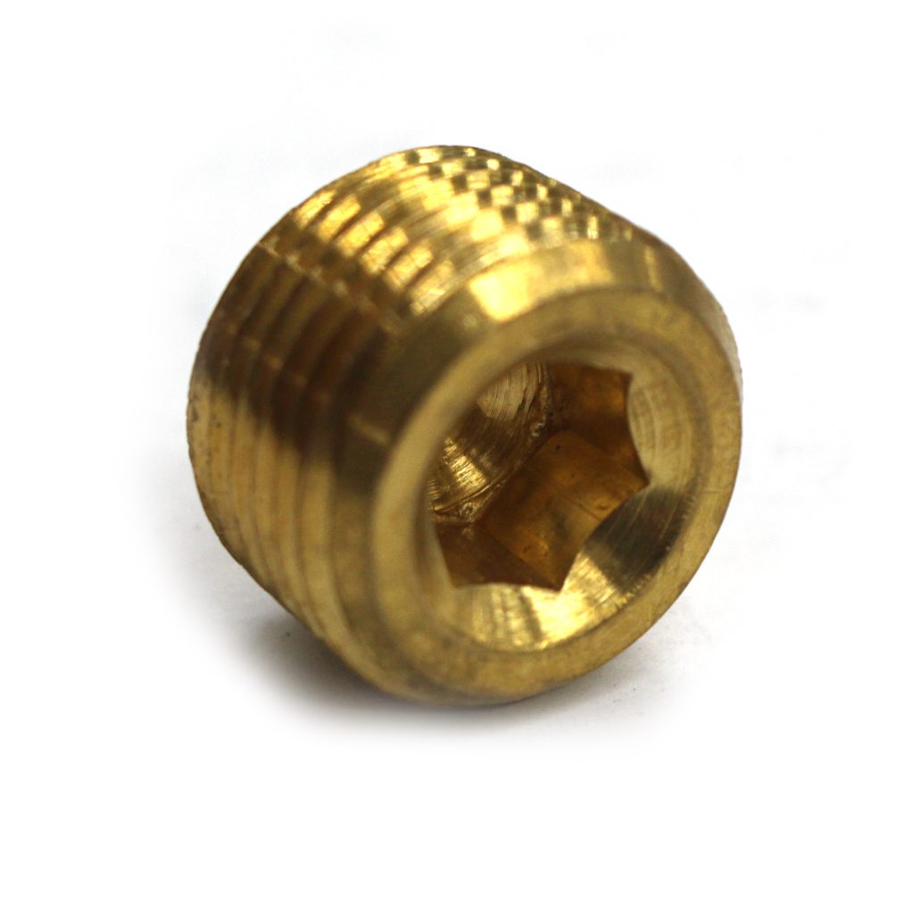 Plug, Hex Socket, 1/2" NPT, Brass