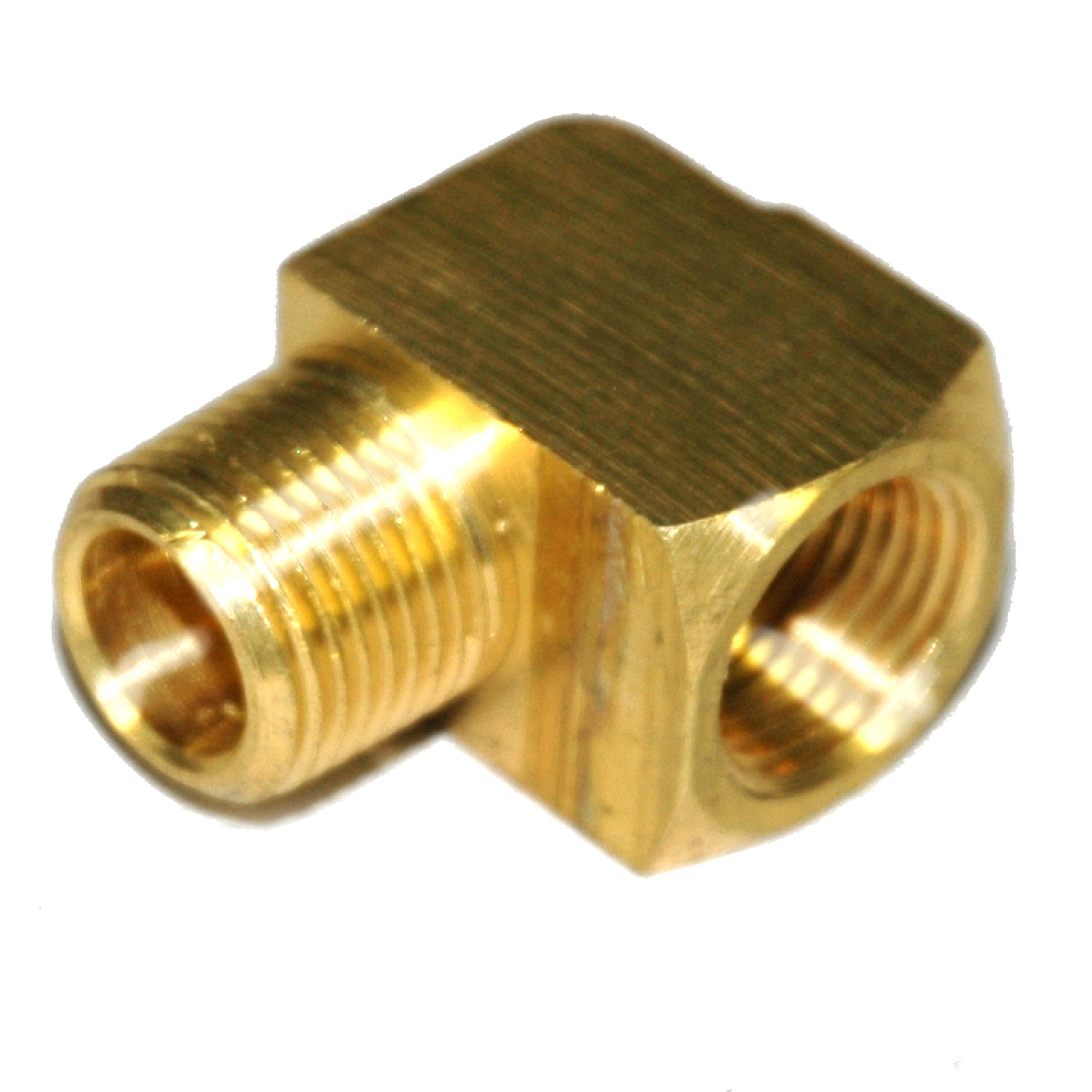 Street Elbow, 90 Degree, Brass Mold Fitting 3/8" NPT Male x 3/8" NPT Female - Barstock - Image 1