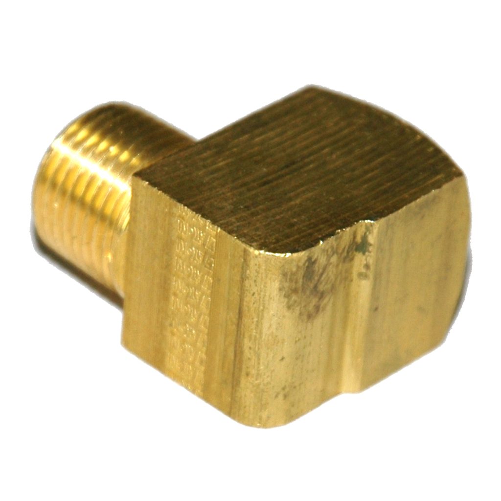 Street Elbow, 90 Degree, Brass Mold Fitting 3/8" NPT Male x 3/8" NPT Female - Barstock