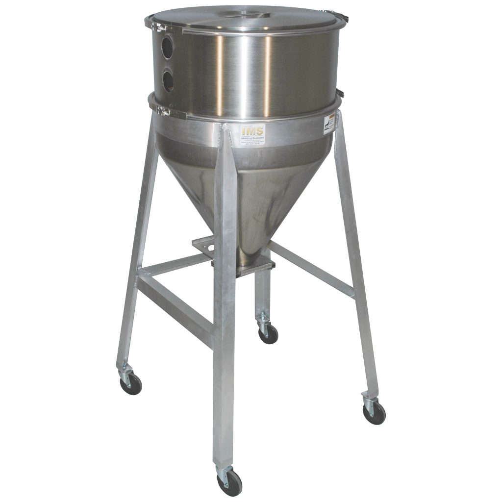 Drying Hopper, Conical, Mobile, 24" Diameter Stainless Steel