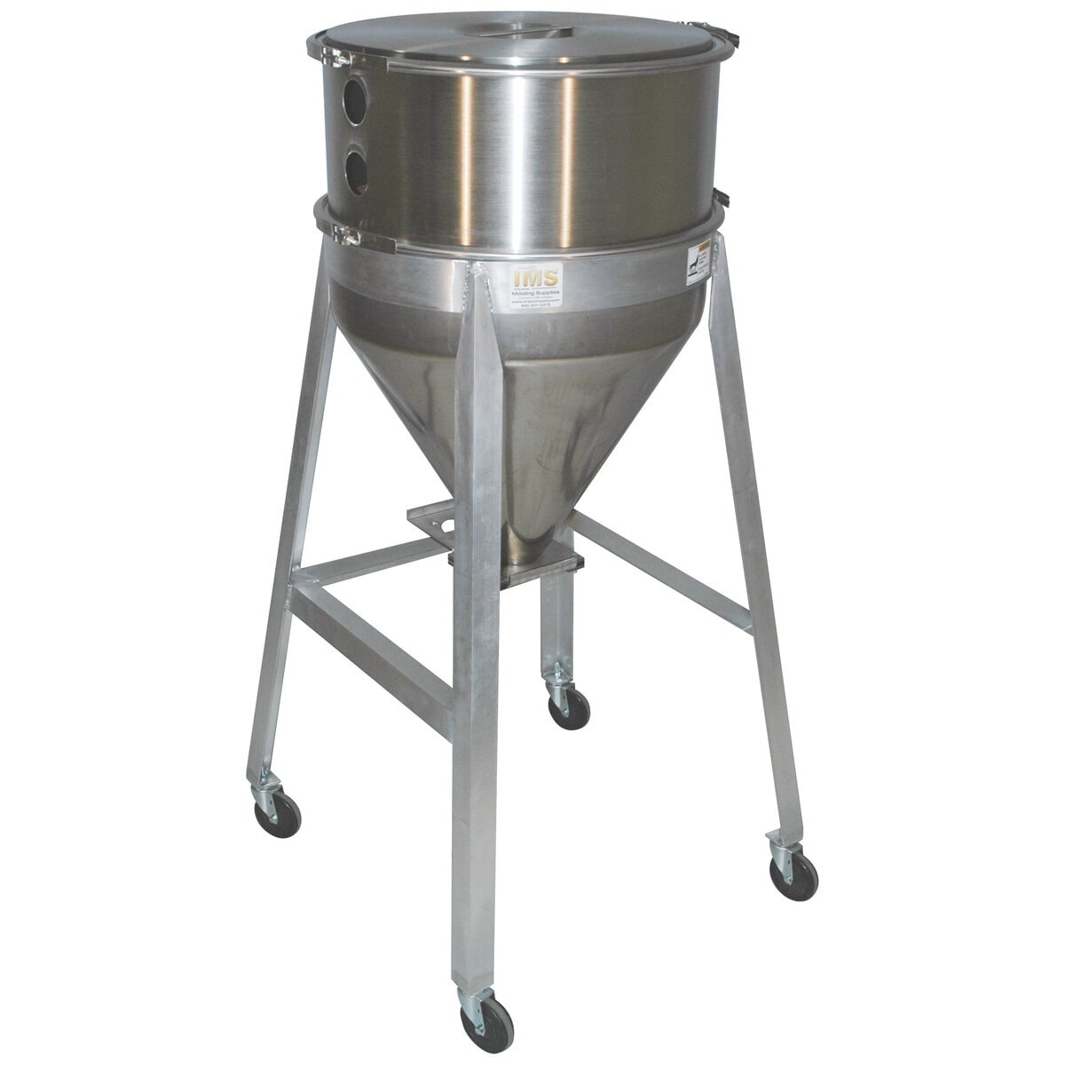 Drying Hopper, Conical, Mobile, 24" Diameter Stainless Steel - Image 1