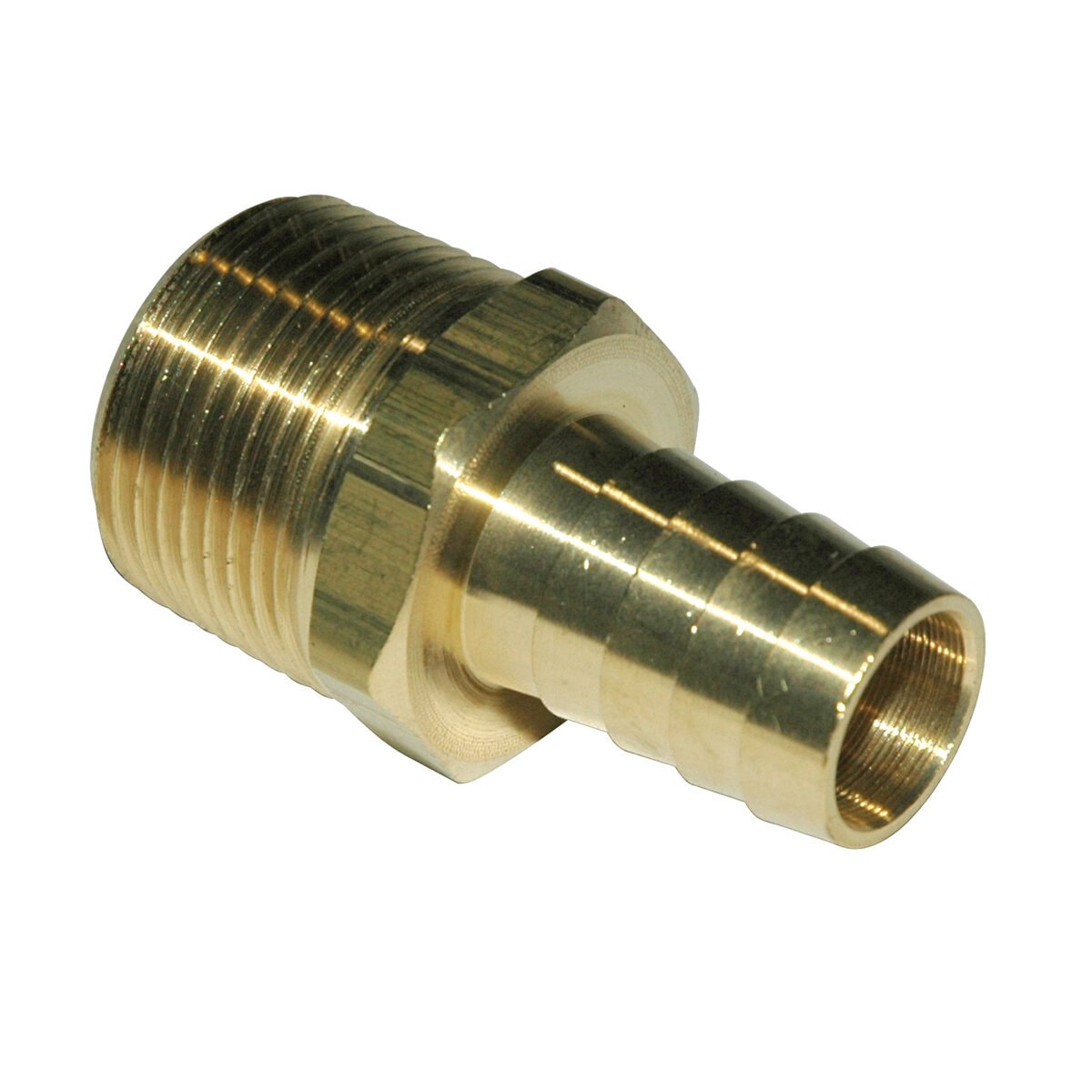 Hose Barb, 5/8" Inside Diameter Hose, 3/4" Male NPT, Straight, Brass. - Image 1
