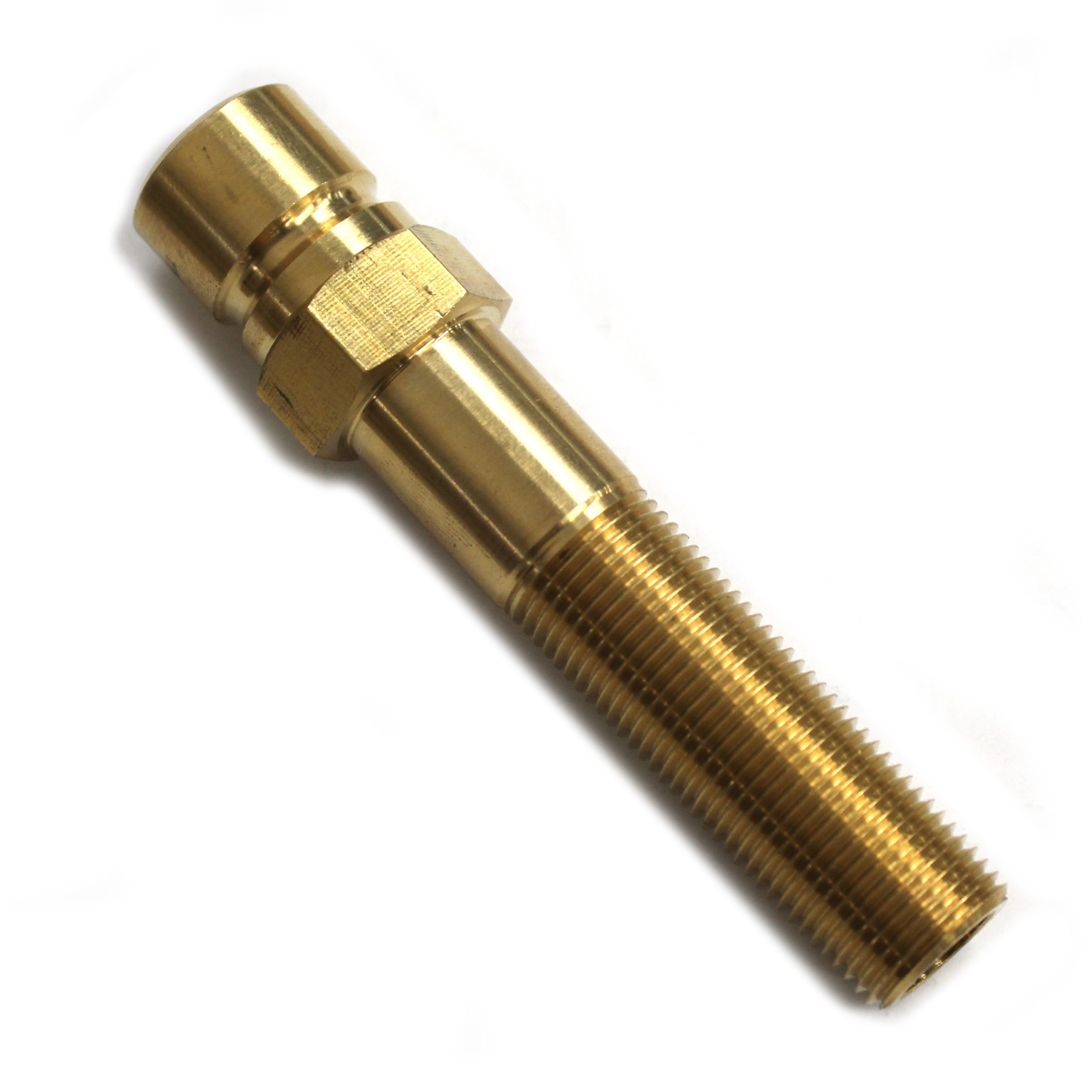 Plug, Water Extension, 500 Series, 1/2" Passage, 4" Length, 3/8" NPT, Brass - Image 1