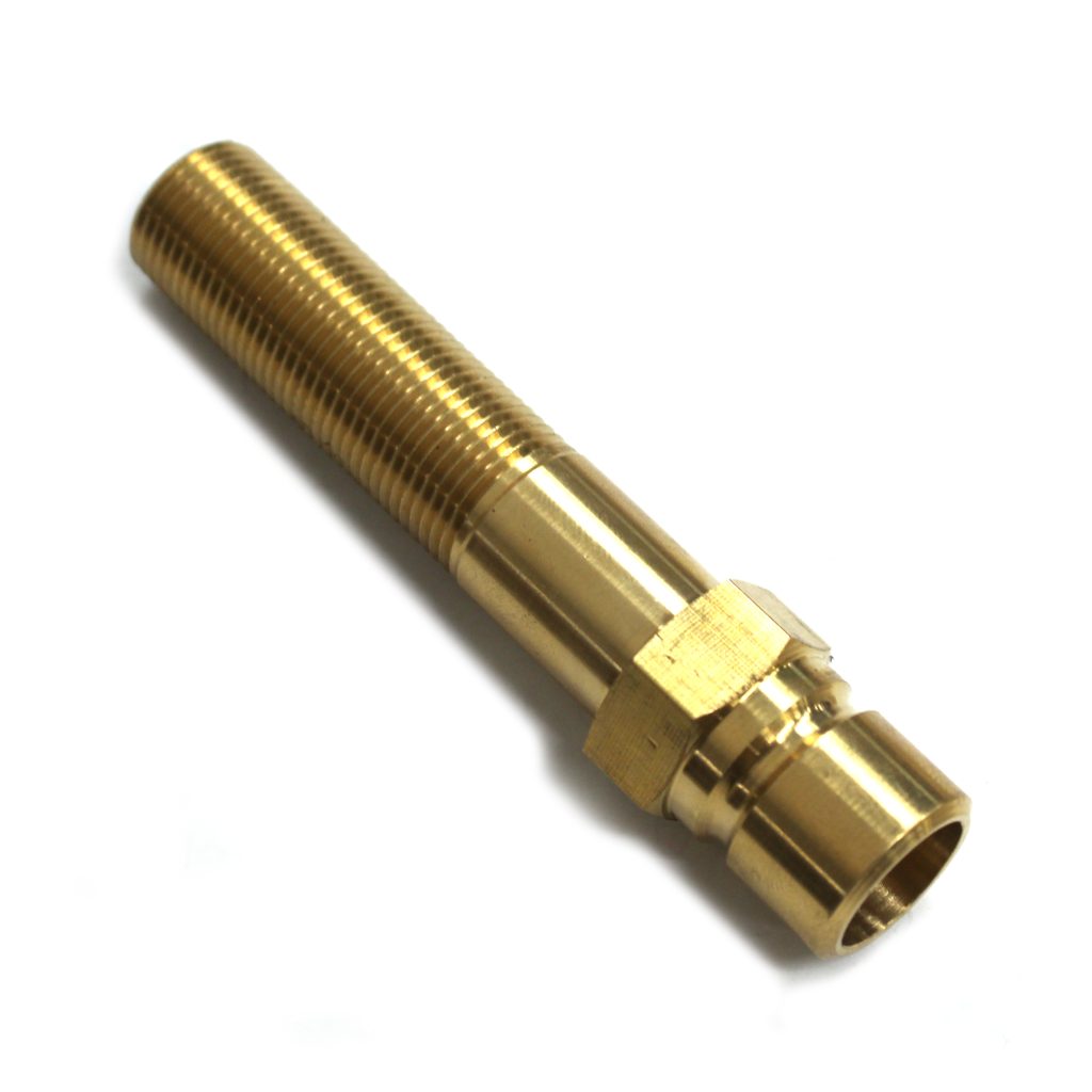 Plug, Water Extension, 500 Series, 1/2" Passage, 4" Length, 3/8" NPT, Brass