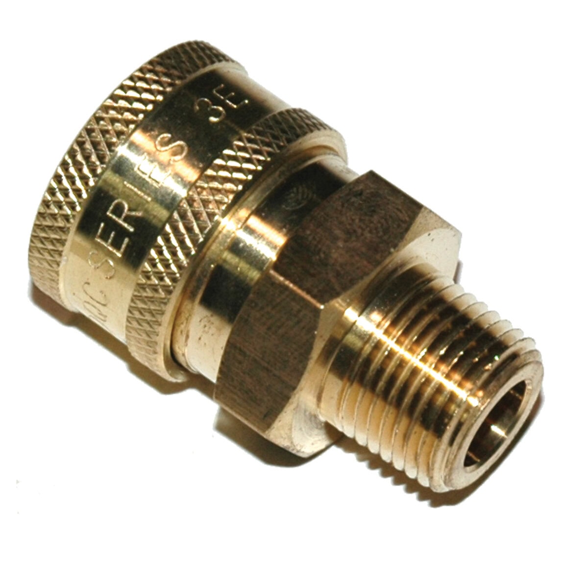 Coupler, ST Series, 3/8" Body, 3/8"-18 NPT Male NPT, Brass - Image 1