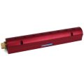 Manifold, Red Aluminum, (2) 3/4″ Inlets and (8) 1/4″ Ports, with (1) Bronze End Plug