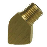 Street Elbow, 45 Degree, Brass Mold Fitting 1/2" NPT Male x 1/2" NPT Female - Barstock