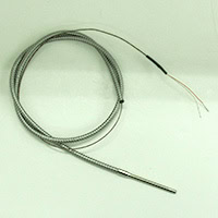 Thermocouple, Probe Style, Type J, 3/16" x 2-1/2" Tip, 56" Leads with 36" Armor Cover, 3" Stripped