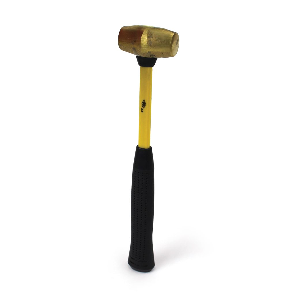 Brass Hammer, 1 lb, Fiberglass Handle