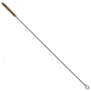 Brass Bristle Tube Brush, 3/16" brush diameter, 2" Brush Length, 12" Overall Length