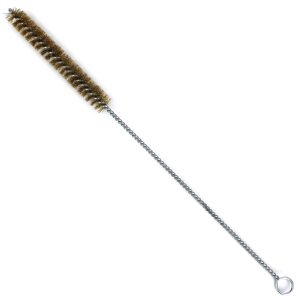 Brass Bristle Tube Brush, 9/16" Brush Diameter, 4" Brush Length, 11-3/4" Overall Length