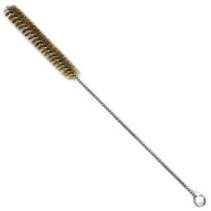 Brass Bristle Tube Brush, 5/8" Brush Diameter, 4" Brush Length, 11-3/4" Overall Length