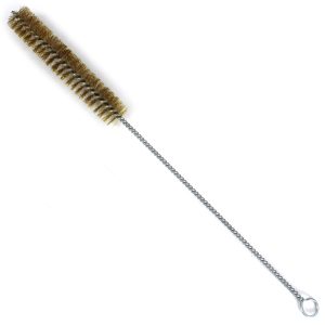 Brass Bristle Tube Brush, 3/4" Brush Diameter, 4" Brush Length, 11-3/4" Overall Length