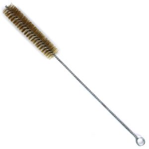 Brass Bristle Tube Brush, 13/16" Brush Diameter, 4" Brush Length, 11-3/4" Overall Length