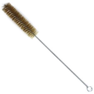 Brass Bristle Tube Brush, 1" Brush Diameter, 4" Brush Length, 11-3/4" Overall Length