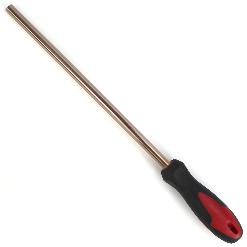 Brass Rod, Straight with Flat/Blunt Nose, 3/8" Rod Diameter, 13-3/4" Overall Length, Ergonomic Soft Comfort Grip