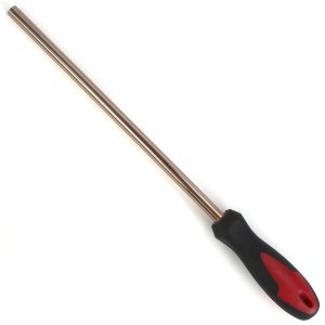 Brass Rod, Straight with Flat/Blunt Nose, 3/8" Rod Diameter, 13-3/4" Overall Length, Ergonomic Soft Comfort Grip