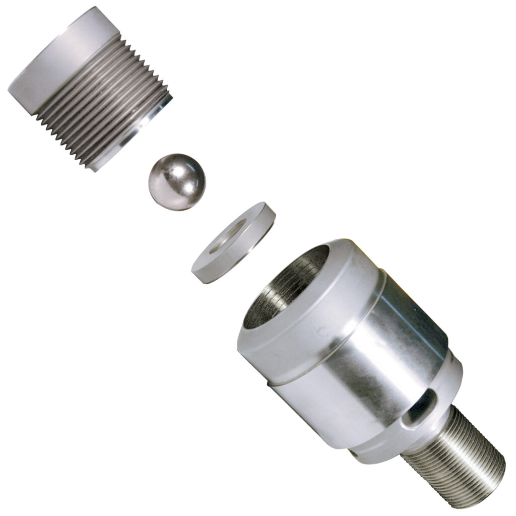 Ball Check, Battenfeld, 25mm, 2.688" OAL, with Welded-In Pin, M10x1.5
