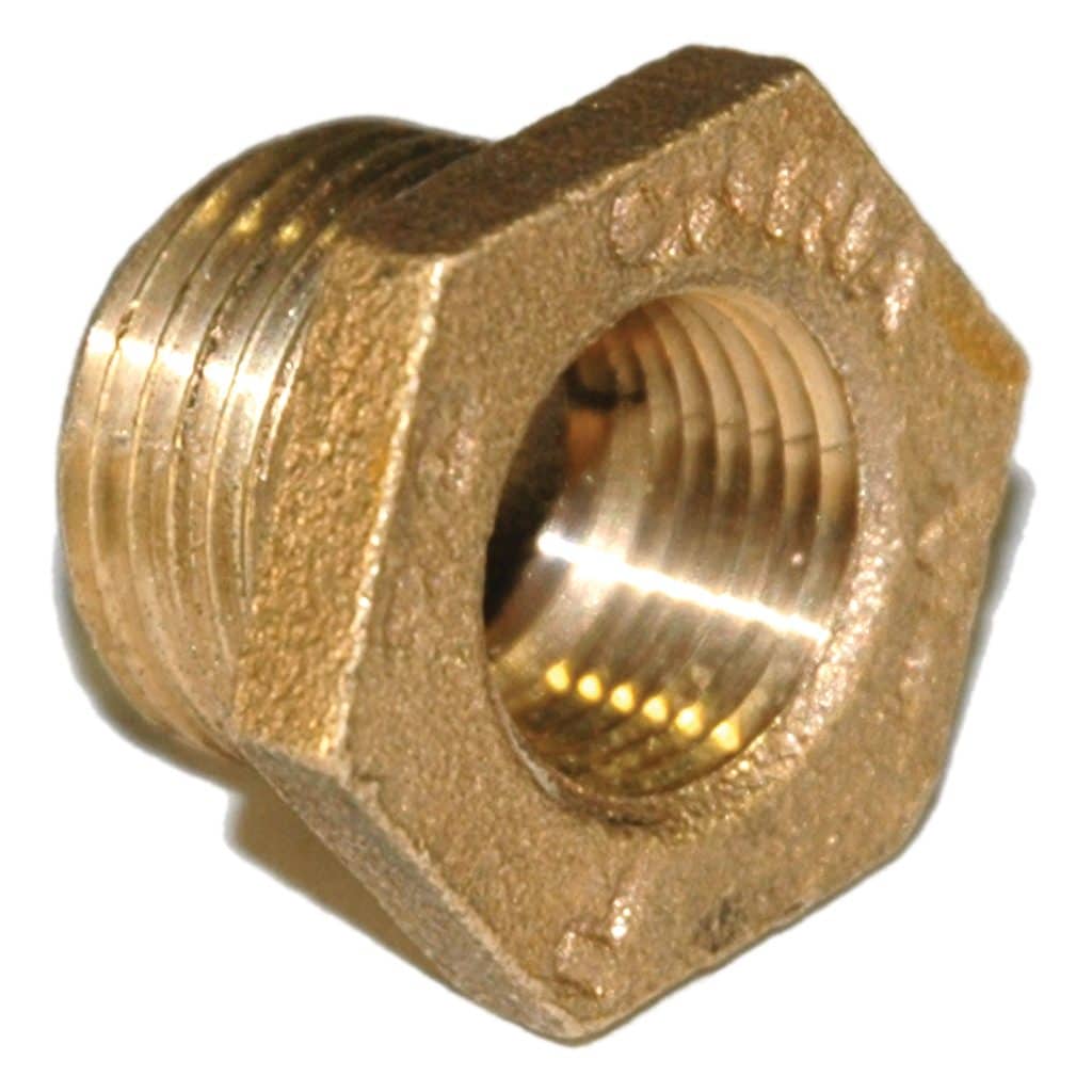 Bushing, Hex, 1/2" x 3/8" NPT, Bronze