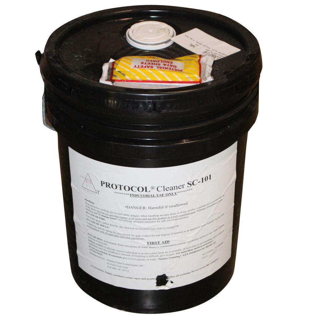 Flushing Fluid for Chiller System, 5 Gallons. Clear Blue Liquid.
